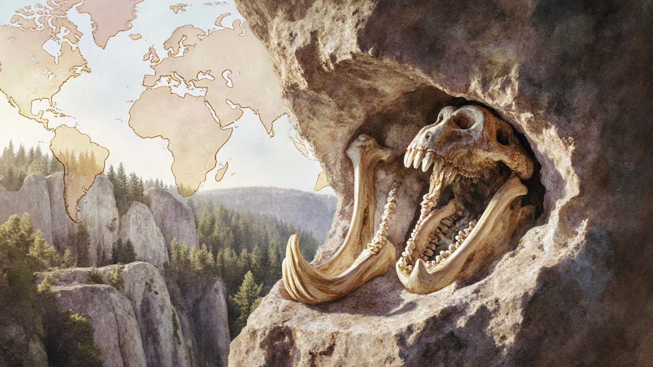 Fosilie čelistí a zubů primátů v české skále.