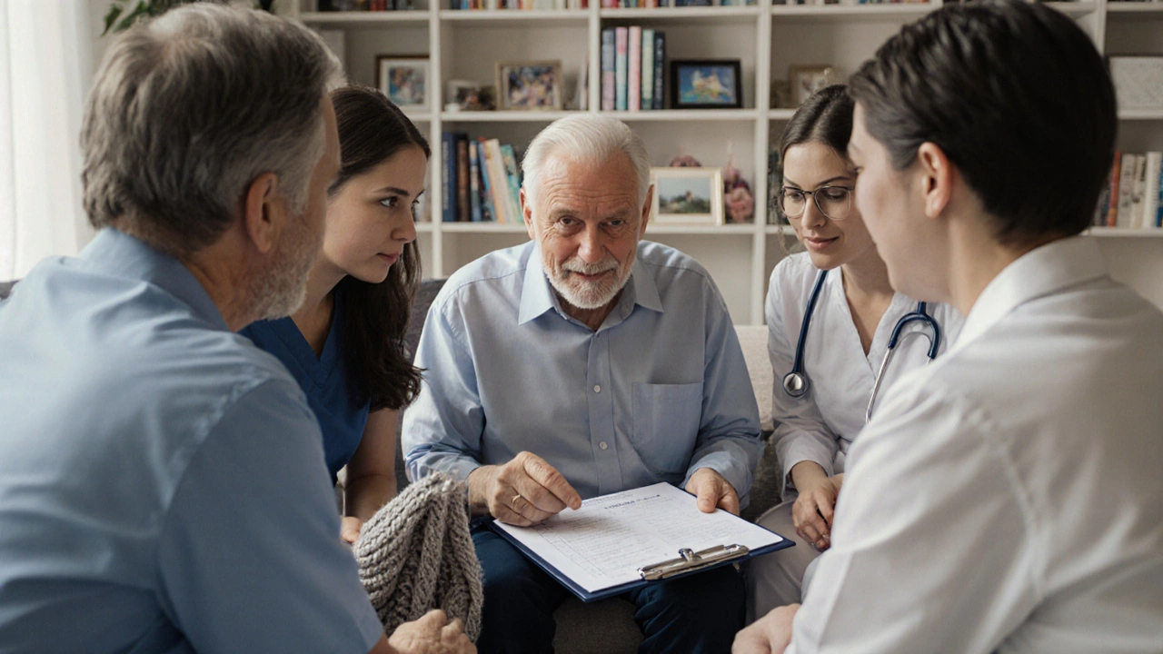 Tým zdravotníků spolu s pacientem doma plánuje individuální péči.